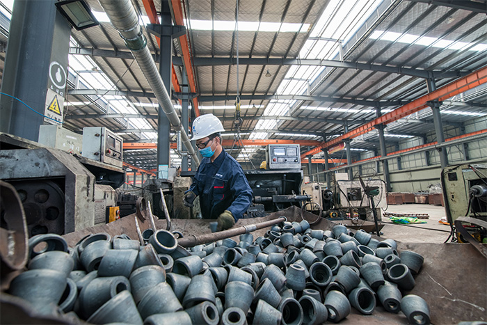 房山网架配件-锥头加工车间